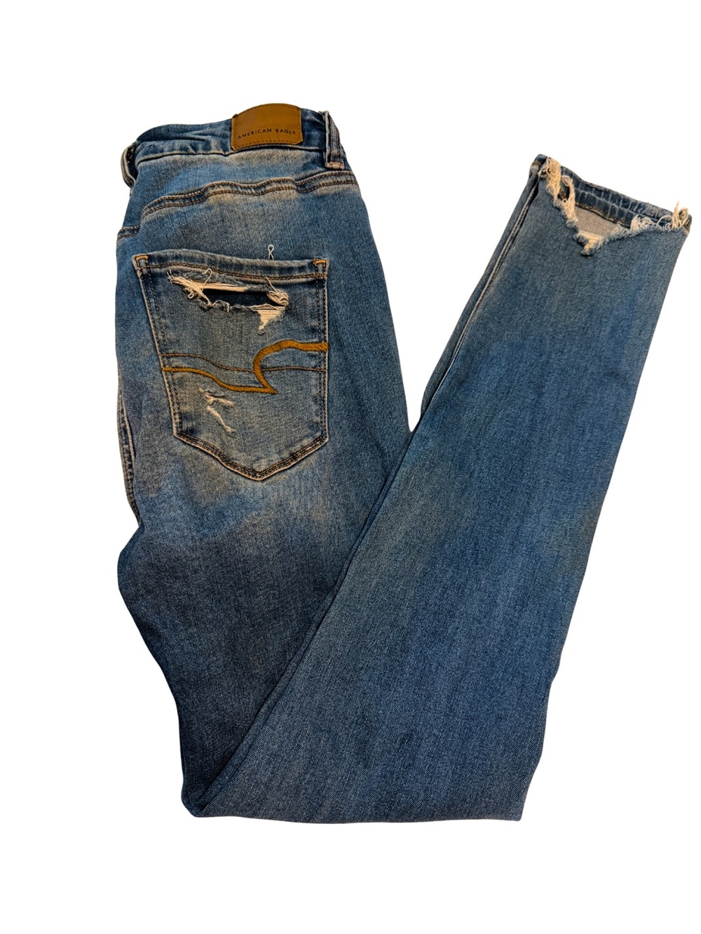 American Eagle Distressed Curvy High Rise Straight Leg Jegging Jeans Size 4